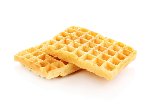 Sweet waffles isolated on white