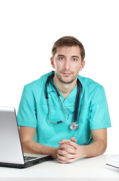 Young doctor working in the office — Stock Photo, Image