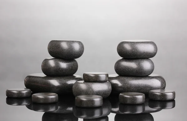 Spa stones on grey background — Stock Photo, Image