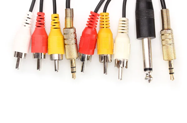 Audio and video jacks isolated on white — Stock Photo, Image