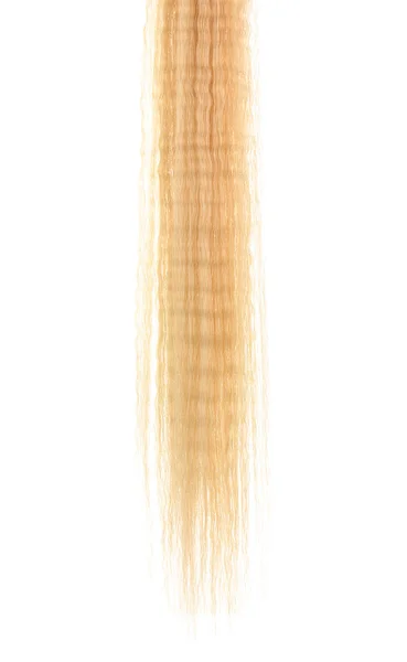 Vlnité blond vlasy izolovaných na bílém — Stock fotografie