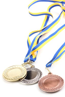 Three medals isolated on white clipart