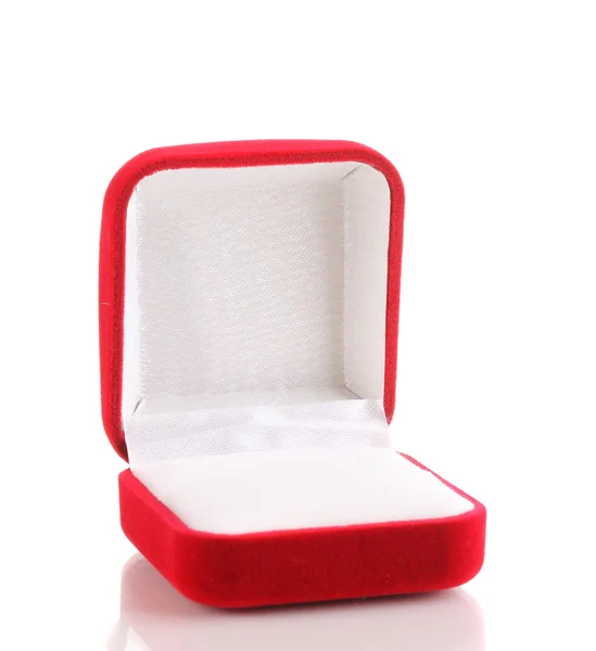 Red jewelry box isolated on white — Stock Photo, Image
