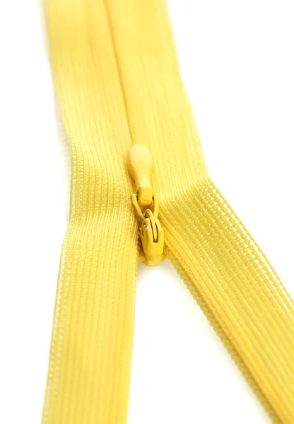 Closeup žlutá zip — Stock fotografie