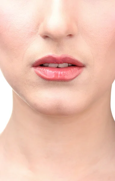 Красивый макияж из блестящих губ — стоковое фото