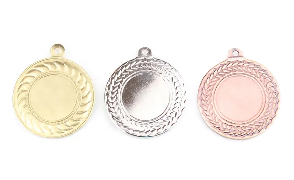 Three medals isolated on white — Stock Photo, Image