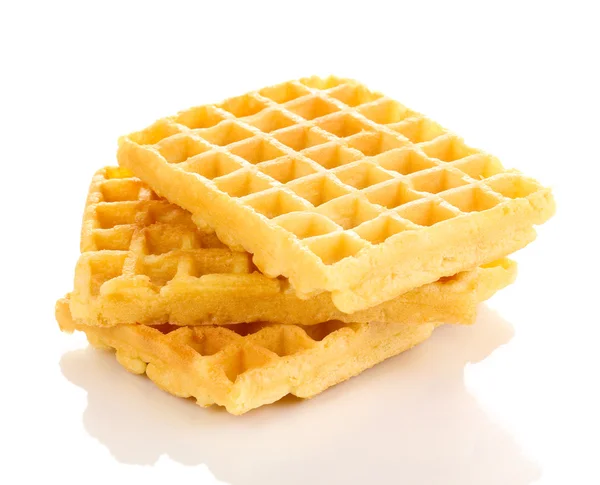 Waffles doces isolados em branco — Fotografia de Stock