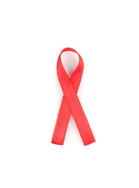 AIDS bilinçlendirme kırmızı üzerine beyaz izole şerit — Stok fotoğraf