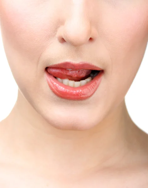 Beautiful make up of gloss lips — Stock Photo, Image