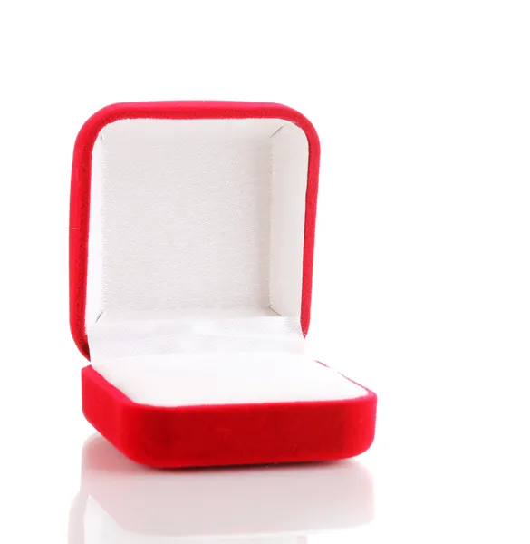 孤立在白色的红色珠宝盒 — 图库照片