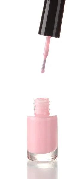 Ροζ βερνίκι νυχιών που απομονώνονται σε λευκό — Φωτογραφία Αρχείου