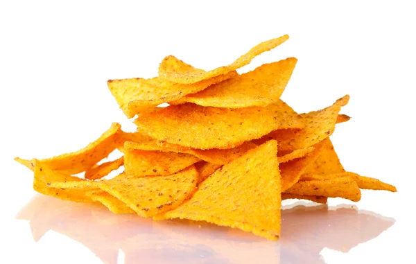 Ízletes burgonya chips elszigetelt fehér — Stock Fotó