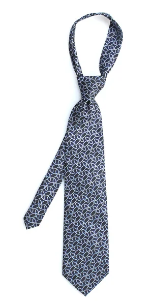 Élégante cravate bleue isolée sur blanc — Photo