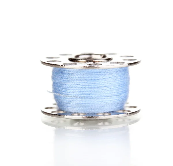 Metal spool of thread isolated on white — Stock Photo, Image