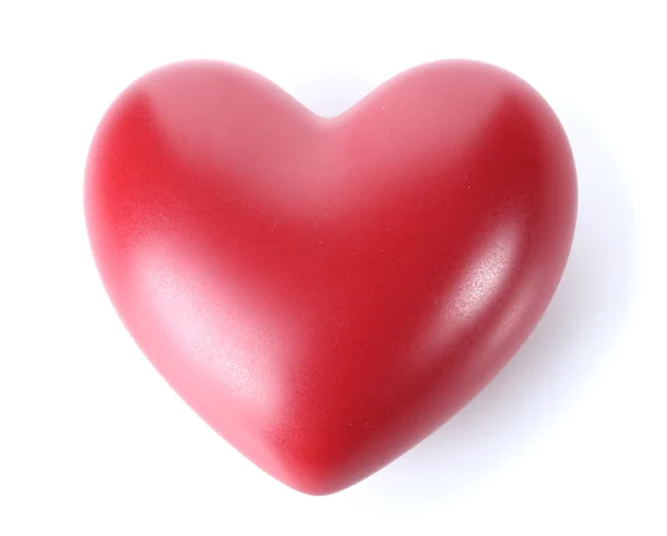 Coração vermelho decorativo isolado no branco — Fotografia de Stock