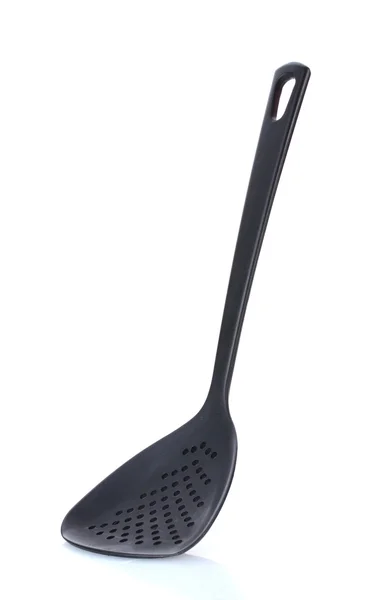 Elszigetelt fehér fekete konyha spatula — Stock Fotó