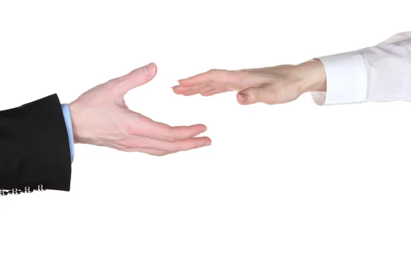Két kéz elszigetelt fehér — Stock Fotó