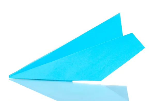 Origami papier vliegtuig geïsoleerd op wit — Stockfoto