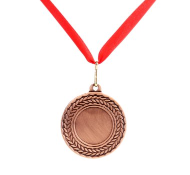 beyaz izole bronz madalya