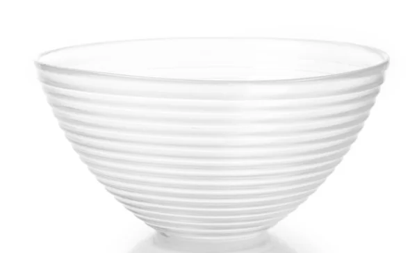 空透明碗上白色隔离 — 图库照片