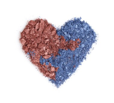 Crushed two-color eyeshadows isolated on white clipart
