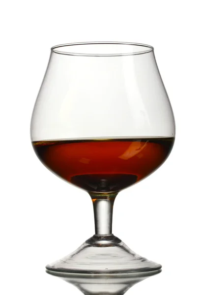 Glass of cognac isolated on white — Stock Photo, Image