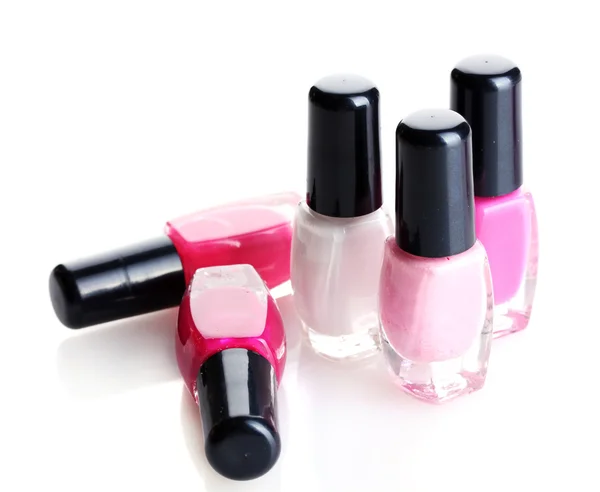 Group of nail polishes isolated on white — Stock Photo, Image