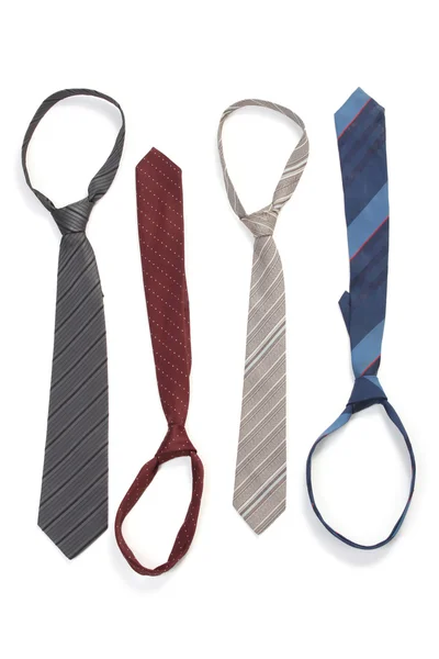 Elszigetelt fehér nyakkendők — Stock Fotó