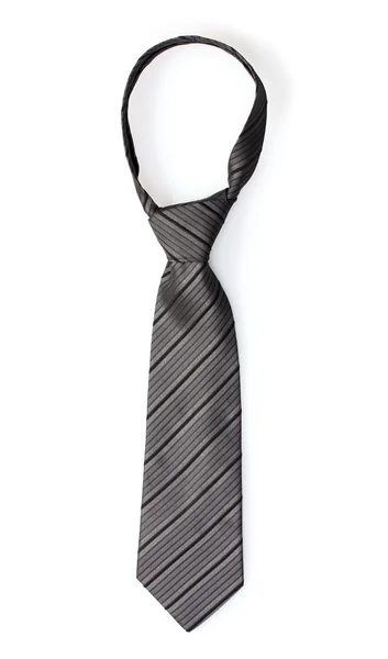 Elegant grey tie isolated on white — Stock Photo, Image