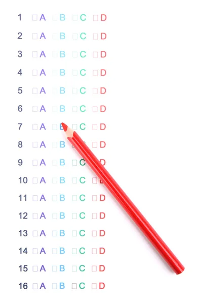 Test A, B, C, D gros plan — Photo