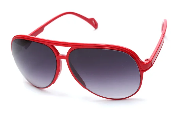 Ženy okouzlující červené brýle izolovaných na bílém — Stock fotografie