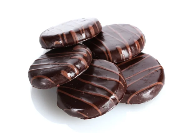 Сhocolate cookies isolated on white — Stock Photo, Image