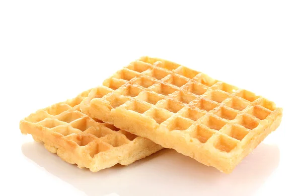 Süße Waffeln isoliert auf weiß — Stockfoto