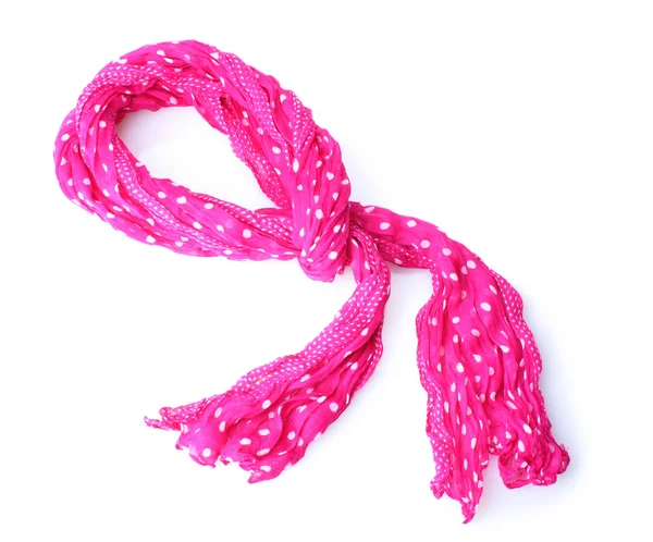 Ярко-розовый женский шарф изолирован на белом — стоковое фото