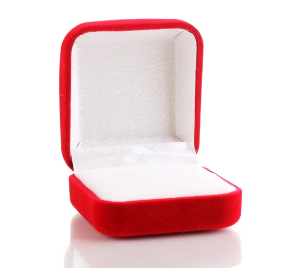Rood juwelenkistje geïsoleerd op wit — Stockfoto