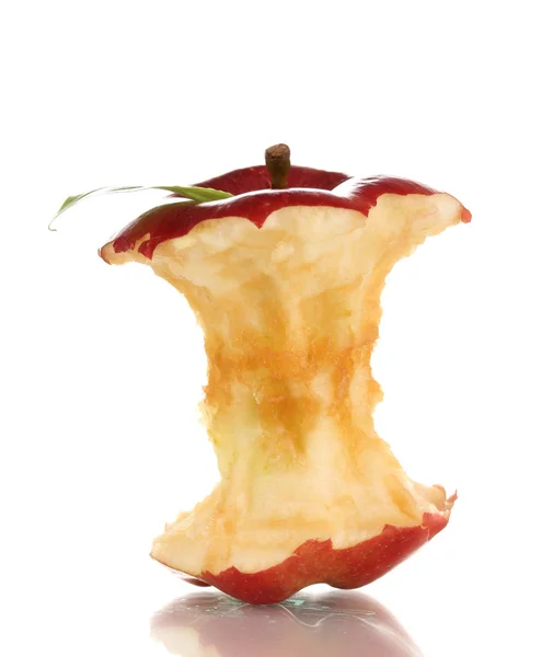 Red gebeten appel geïsoleerd op wit — Stockfoto
