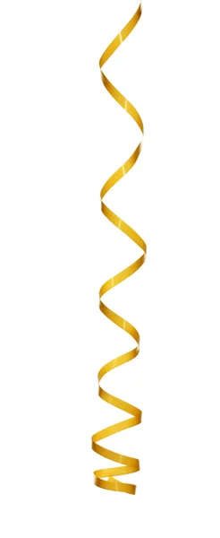 Belo streamer amarelo isolado no branco — Fotografia de Stock