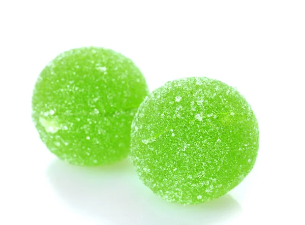 Bonbons gelée verte isolé sur blanc — Photo