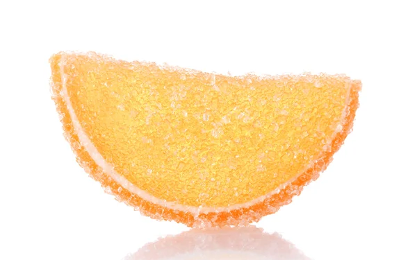 孤立在白色橙色果冻糖果 — 图库照片