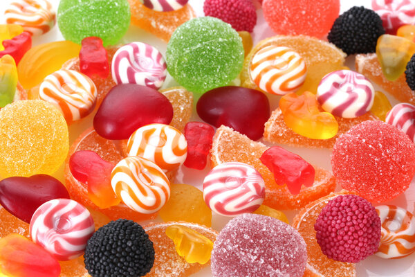 Colorful jelly candies background