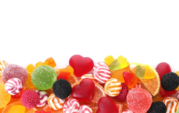 Dulces de gelatina de colores aislados en blanco —  Fotos de Stock