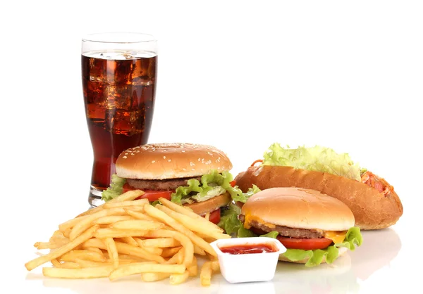 Fast food isolated on white — Stock Photo, Image