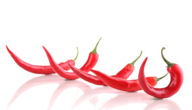 Red hot chili peppers isolated on white clipart