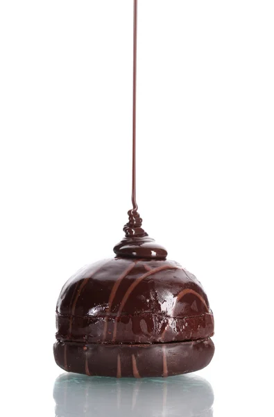 Шоколадное печенье шоколадное, изолированное на белом — стоковое фото