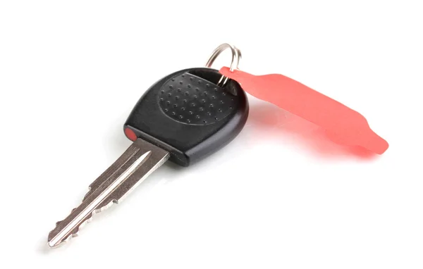 Bilnyckel med charm isolerad på vit — Stockfoto