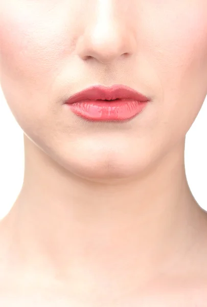 Schönes Make-up aus glänzenden Lippen — Stockfoto