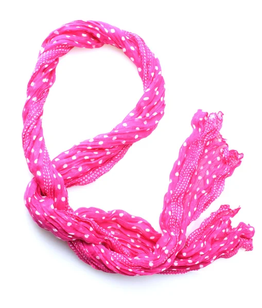 Яскраво-рожевий жіночий шарф ізольований на білому — стокове фото