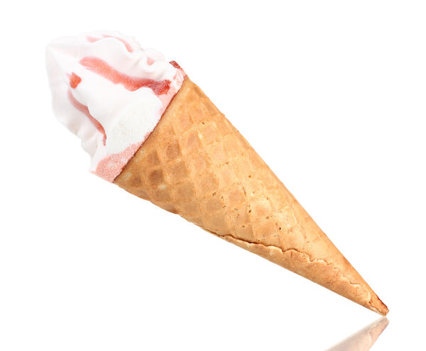 Ice cream horn isolated on white