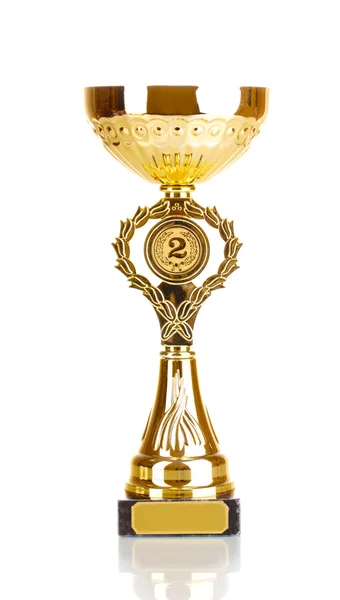 Trofej poháru izolované na bílém — Stockfoto