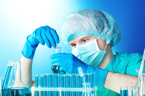Scientist working in chemistry laboratory Stock Image